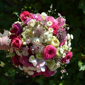 Blumenstrauss Hochzeit rosa-beige